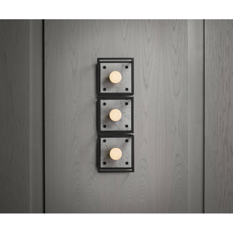 Cross Knurl 1 - Light Flush Mount, Marble White