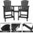 Outdoor Recycled Poly Adirondack Barstools With Connecting Tray, Patio High Adirondack Chairs for Deck, Backyard, Balcony, Outdoor Bar Height AdirondackChairs Set of 2-43203390