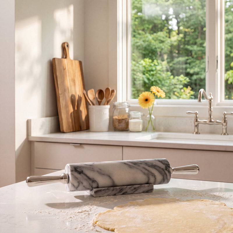 Rolling Pin with Handles, Black Matte
