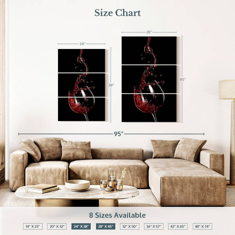 Yarlin Red Wine Splash, 38" H x 24" W