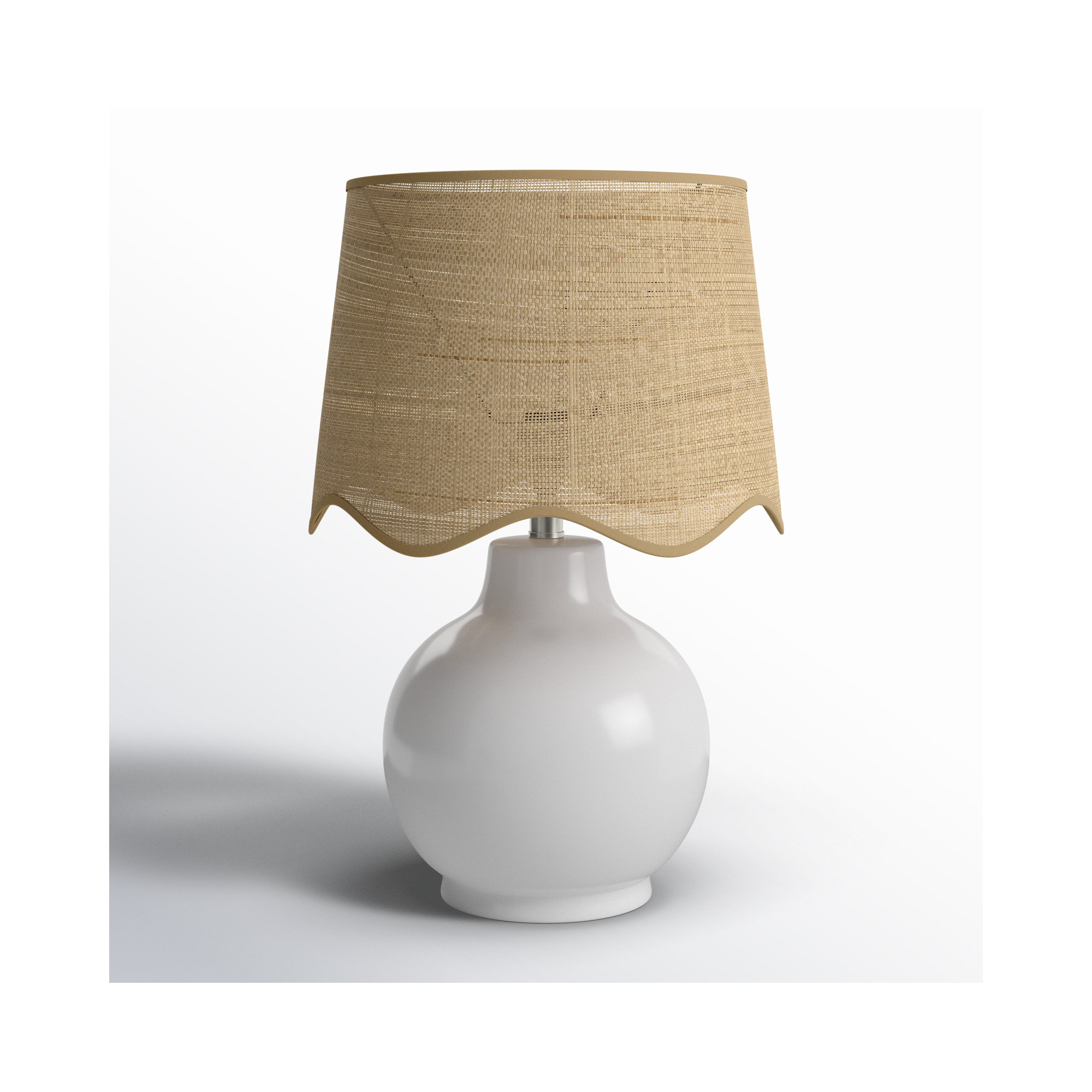 Maura Accent Table Lamp, Tan, 22"H x 15"W x 15"D, White