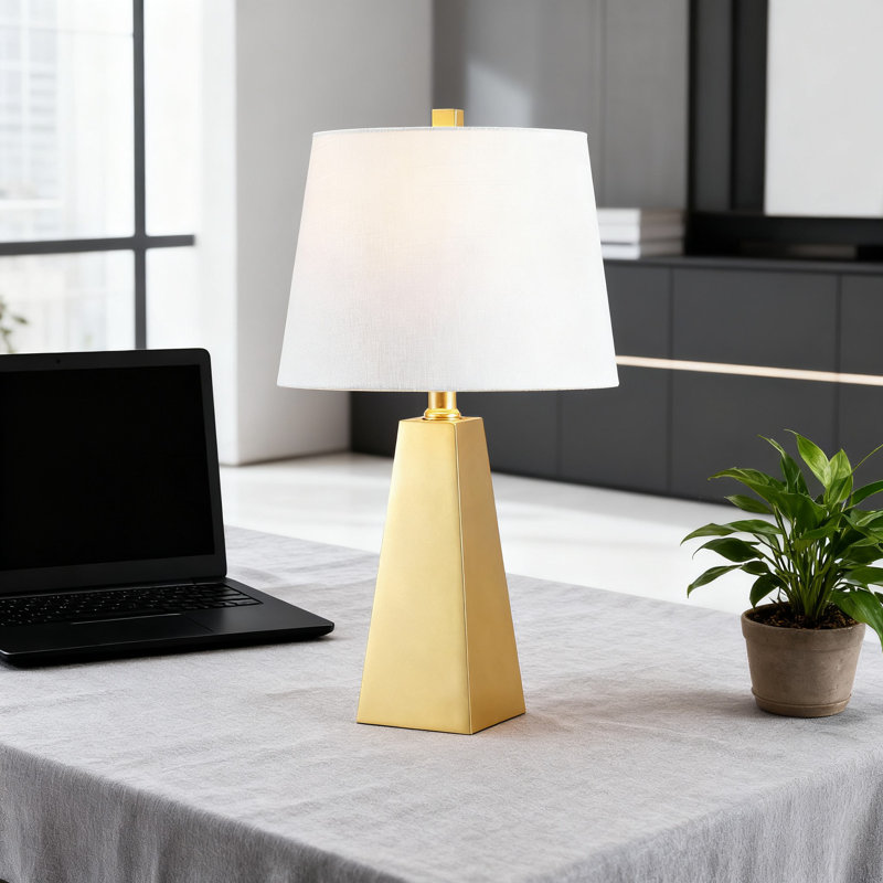 Lampe de table à DEL en résine 20,5 pouces avec ampoule incluse pour la table de chevet de la chambre à coucher, bureau, salon, bibliothèque, éclairage décoratif moderne