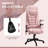 Pink 6 Point Vibrating Massage Office Chair, With Heat, Velvet High Back Executive Office Chair, With Reclining Backrest, Padded Armrests And Remote