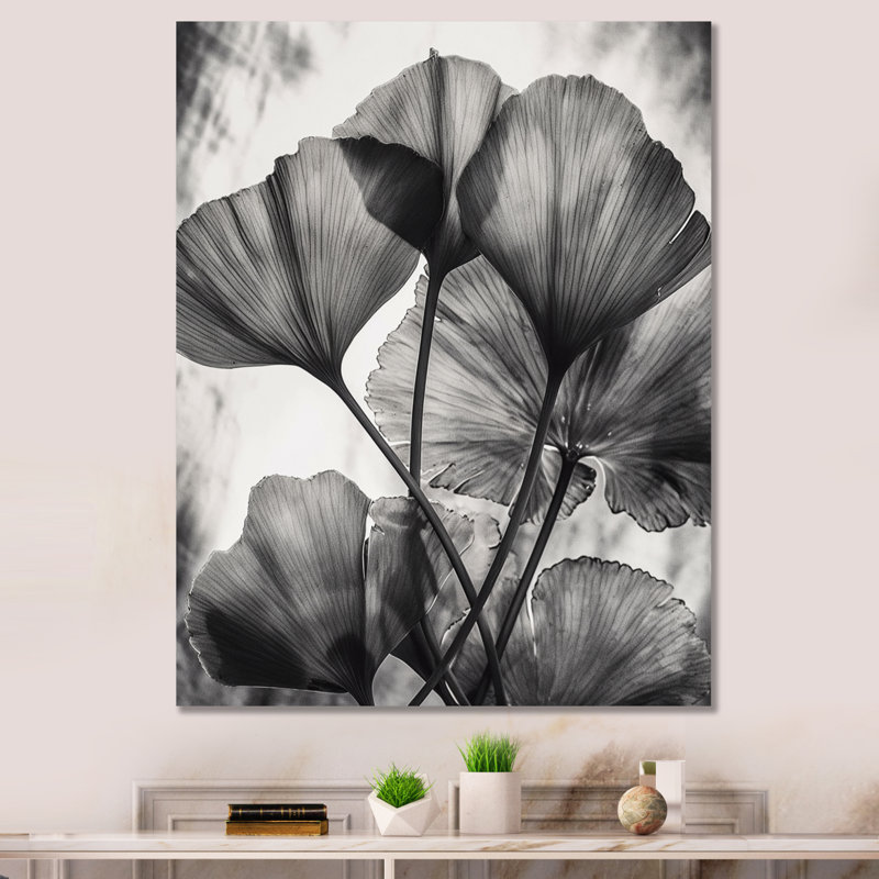 Feuilles de ginkgo tropical II - impression, H 32 po x l 24 po x P 1 po, Toile tendue