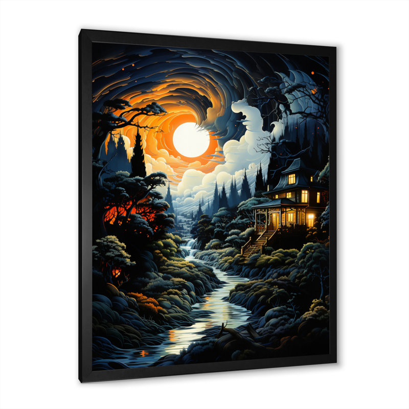 «Lightning Nights Flash I», reproduction d'art sur toile, Noir, H 32 po x l 24 po x P 1 po