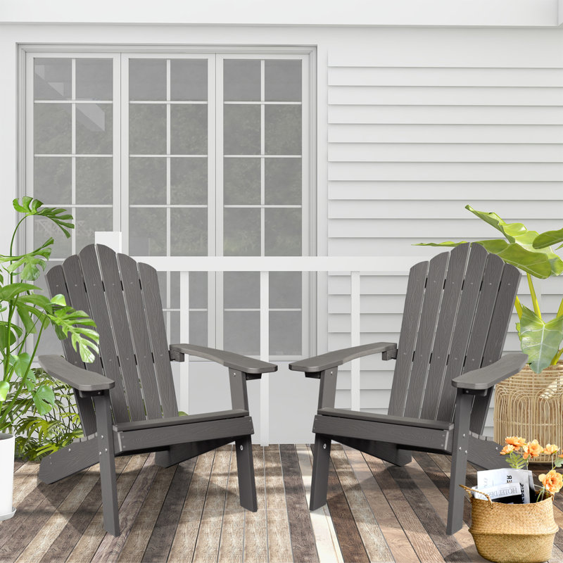 Outdoor Adirondack Chair, Charcoal Gray