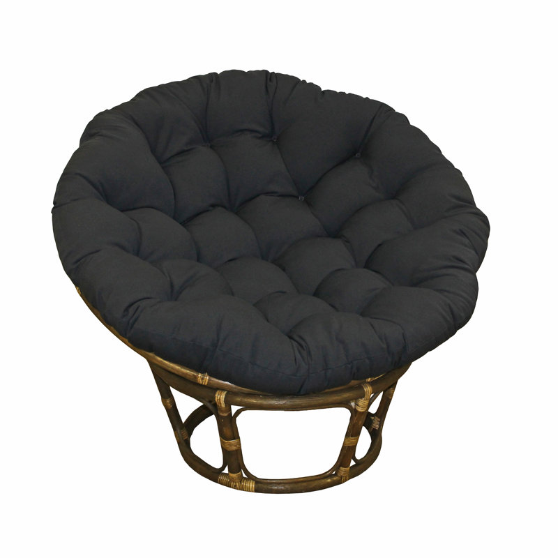 Outdoor Papasan Seat Cushion, 48" W x 48" D, Black