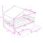 Lit double en bois 2 tiroirs avec pieds centraux et toit-435179192