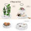Plateau en bois à deux niveaux avec guirlande perlée, plateau de service décoratif pour table basse, cuisine et décoration intérieure