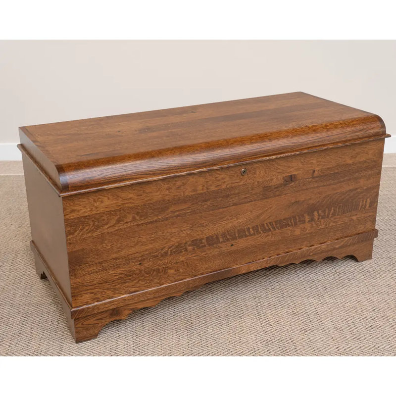 Waterfall Solid Wood Hope Chest, Quartersawn Oak Wood, Asbury Stain, 42", Rustic Quartersawn Oak Wood/Asbury