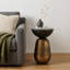 Table de bout ronde 24 po en aluminium noir