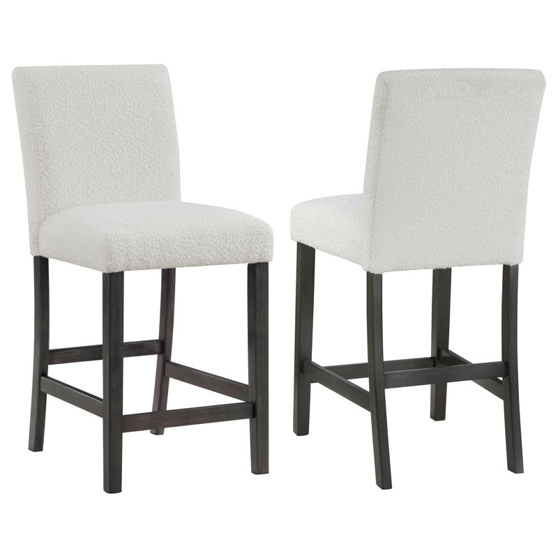 Aliziah Boucle Upholstered Counter Chair White, White