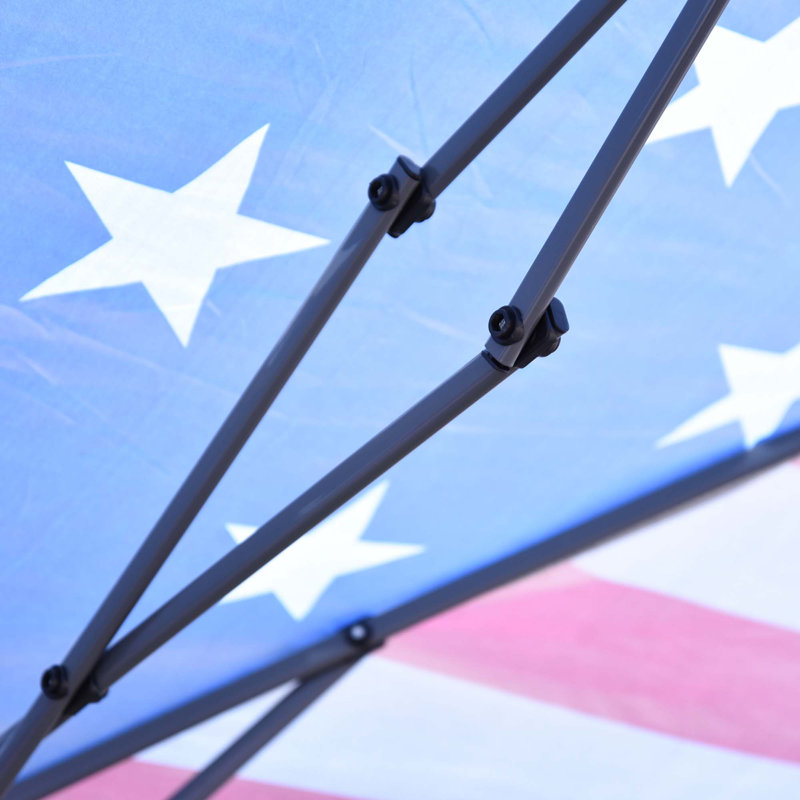 American Flag 10' x 20' Pop Up Canopy Tent with Mesh Sidewalls