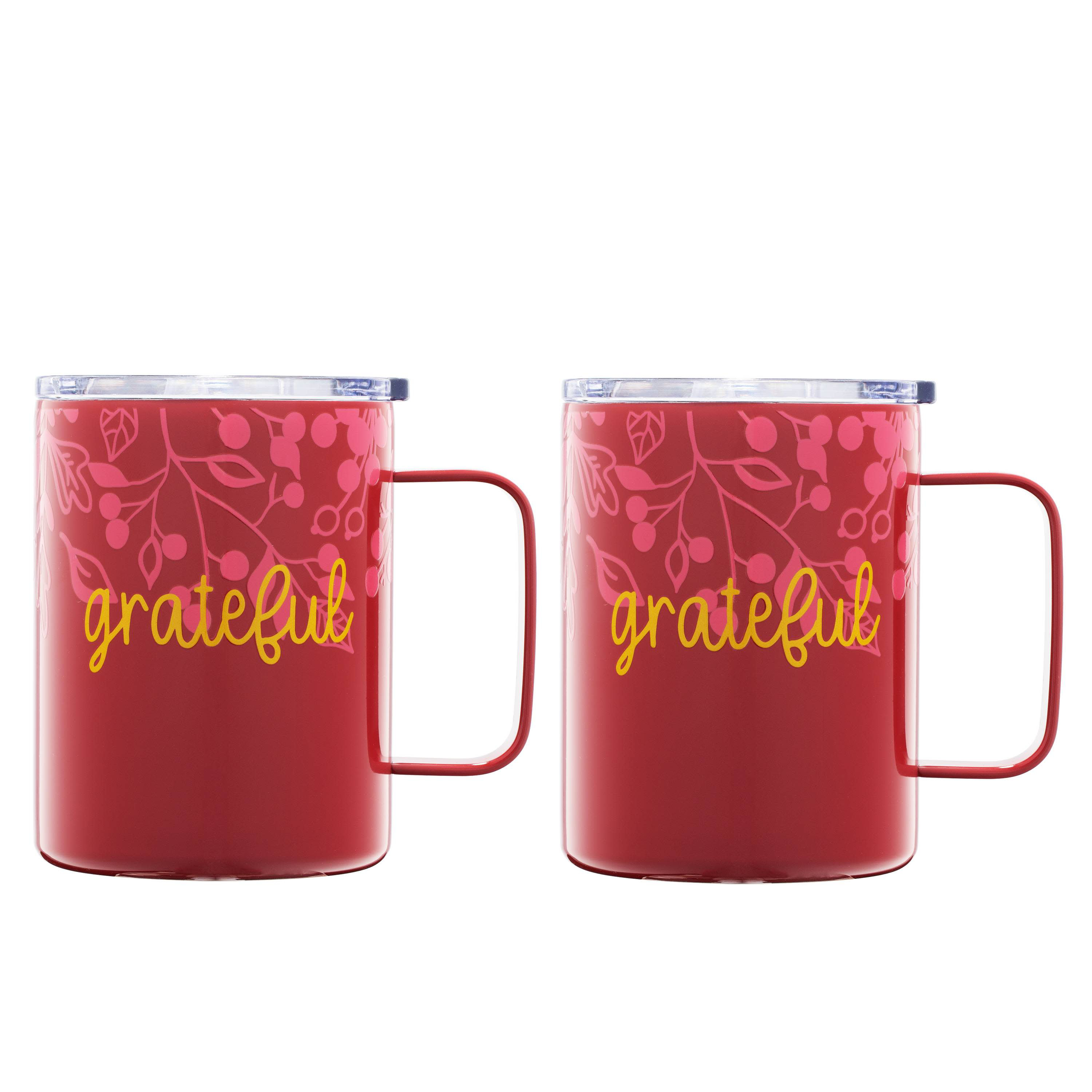 Berry & Thread Travel Mug with Silicone Lid - Whitewash