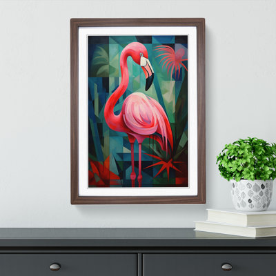 Flamingo Cubism No.2 - Framed Print