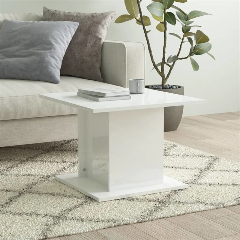 Manufactured Wood Frame Single Coffee Table, White