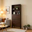 Armoire de rangement haute et étroite pour chaussures avec 3 compartiments à tiroirs et tablettes ouvertes