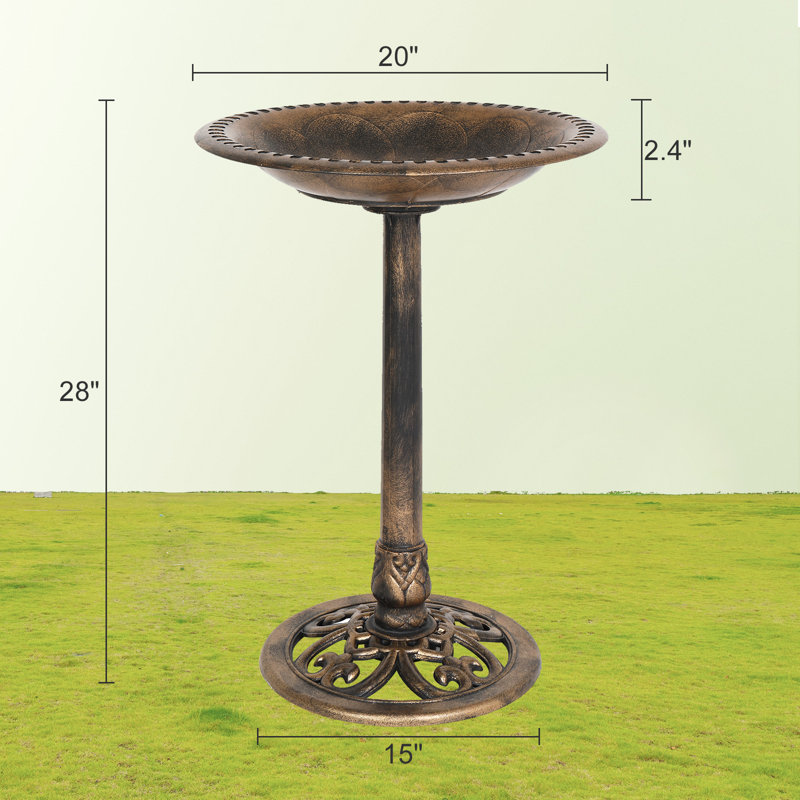Salome Plastic / Acrylic Fountain Birdbath, Brown