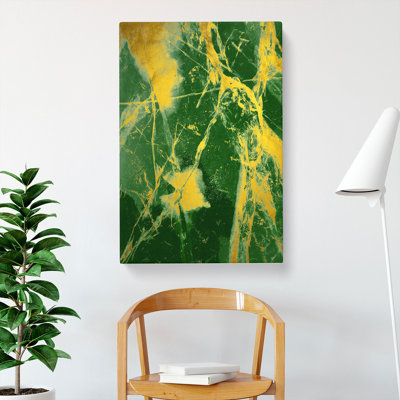 Golden Cracks - Wrapped Canvas Print