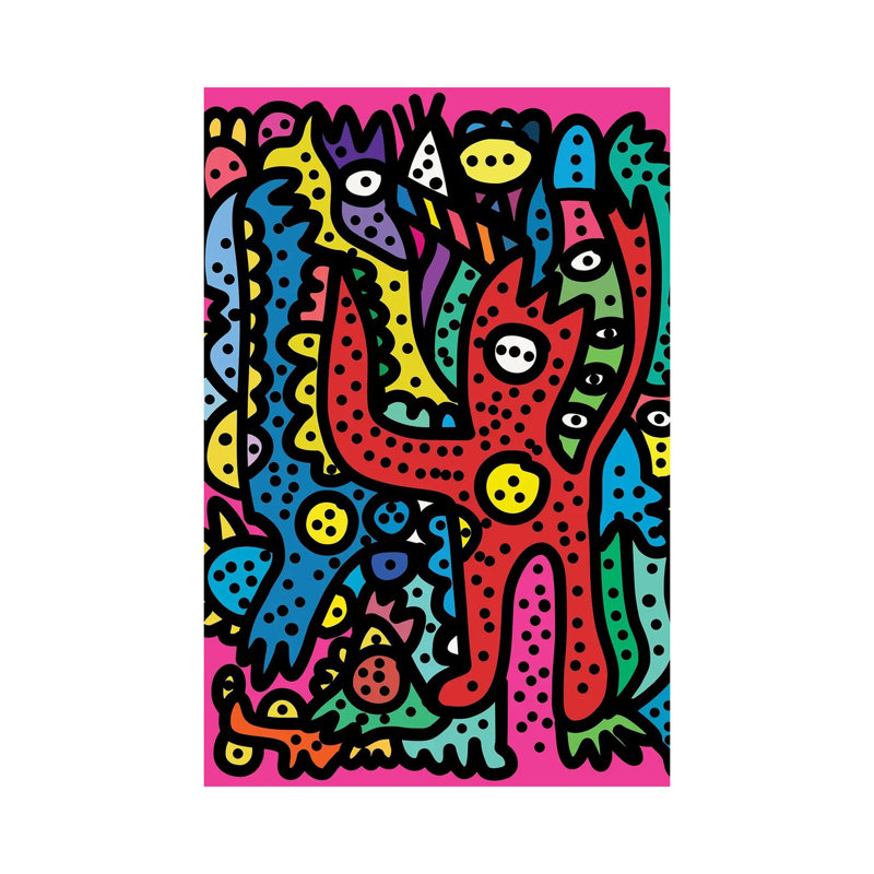 Pink Party by Emmanuel Signorino - Wrapped Canvas Gallery-Wrapped Canvas Giclée, 152.5 cm H x 101.5 cm W