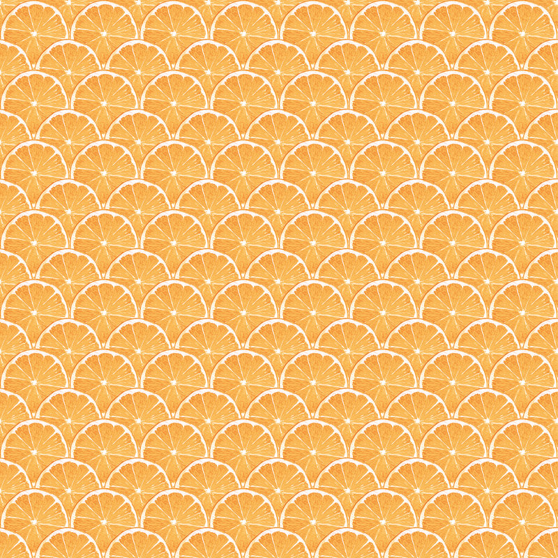 Kulno Fruit Scallop 10m X 53cm Wallpaper Roll, Orange