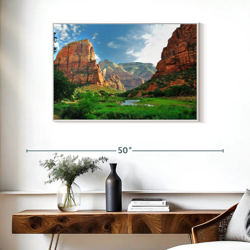 Canyons du parc national de Zion, Cadre flottant blanc, 37 po x 25 po