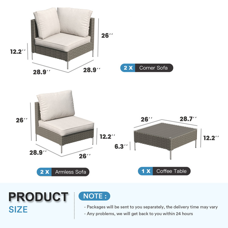 Ensemble de conversation pour 4 personnes, Gris