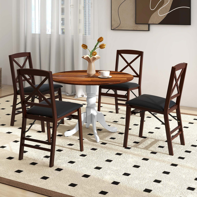 Cliftina ronde 40 po, Blanc, Noyer