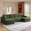 Canapé d'angle modulaire en forme de U de 133 po de large avec 2 méridiennes, canapé infonuagique en velours côtelé à assise profonde-1211443487