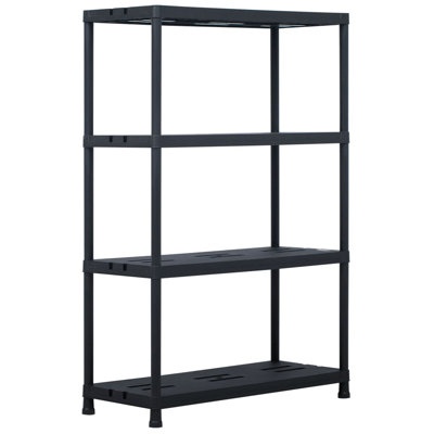 Étagère de rangement étagère en plastique noir 220,5 lb