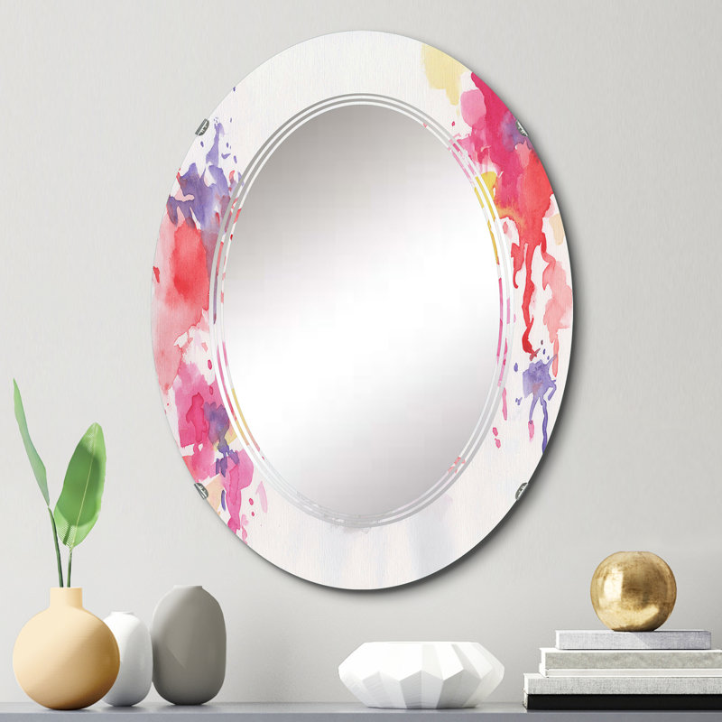Paire de chaussures rouges rétro - miroir mural glam ovale, 30 po x 20 po