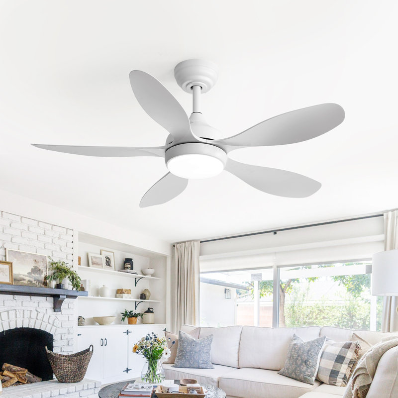 Ventilateur de plafond intérieur / extérieur à DEL moderne mat 42 po Julice avec télécommande, 3 lumières à intensité variable