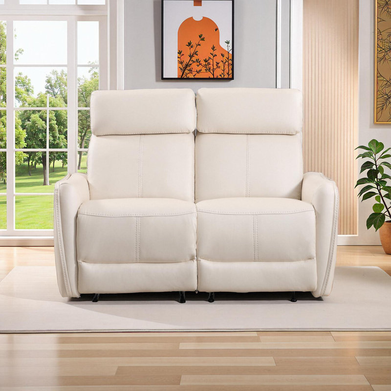 55.9" Wide Contemporary and Upholstered Soft Power Reclining Loveseat Sofa With USB Port