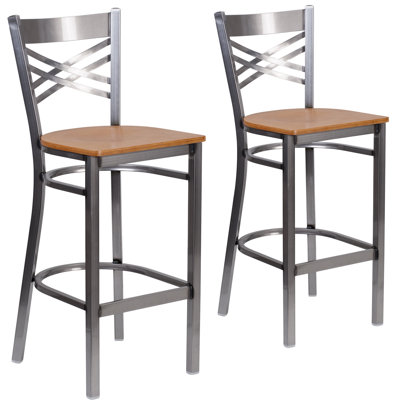 Ensemble de 2 tabourets de bar en métal avec revêtement en X