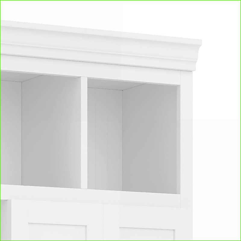 Portemanteau avec portemanteau, rangement pour hall d'entrée moderne H 78,7 po avec banc, 5 casiers, 4 portes, 5 tiroirs | Blanc | Panneau de fibres à densité moyenne