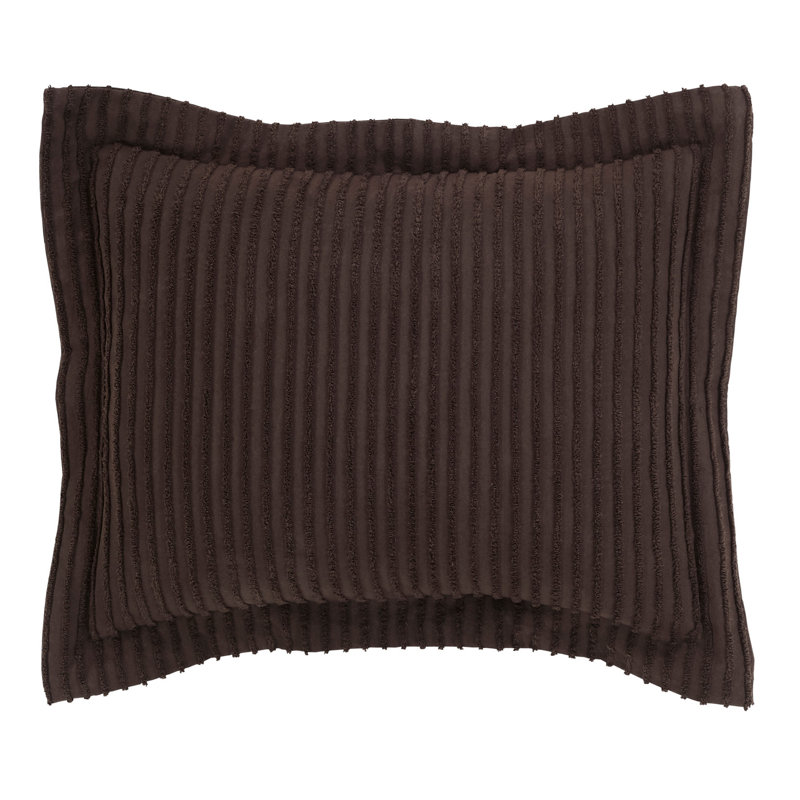 Housse de coussin 100% coton Jullian, Taie décorative standard, Chocolat