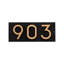 Floating 3-Number Horizontal Sign, Black /w/ Black / Gold Modern Font Numbers-98618833
