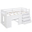 Lit mezzanine simple avec armoire et tablette - blanc-1205914322