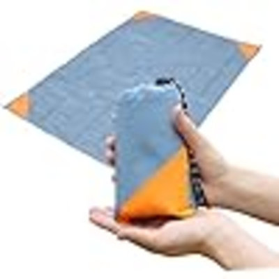 Pocket Picnic Blanket, Sandproof Lightweight Pocket Camping Tarp, 55?X 39? Foldable & Fits Into Small Bag, Water Resistant Washable Quick Dry Compact Beach Mat For Outdoor Recreation