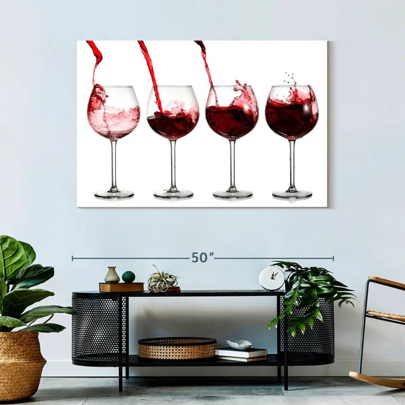 Yarlin Glasses Of Red Wine, 32" H x 48" W