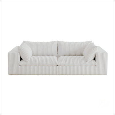 Canapé 2 places confortable et polyvalent avec coussins en plumes, conception modulaire et technologie de compression haute densité