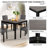 5-Piece Dining Table Set With 4 Chairs, Dining Table Set For 4 With Chairs, Wooden Dining Table Set For Kitchen, Dining Room, Light Grey & Black Two Tone