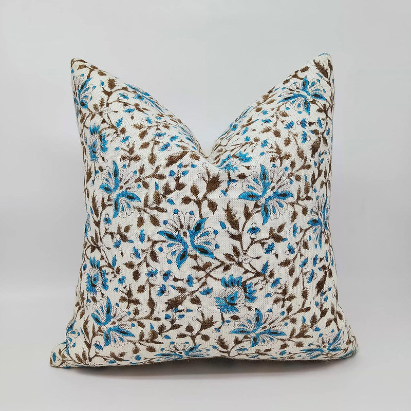 Housse de coussin intérieur / extérieur Floral Linen, 14 po x 20 po