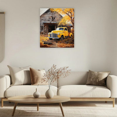 Rustic Old Truck Unframed Canvas Wall Art  24" X 36"