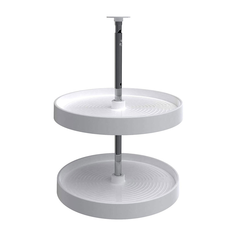 Rev-A-Shelf Lazy Susan Full-Circle Polymer Two-Shelf, White , White, 32" W