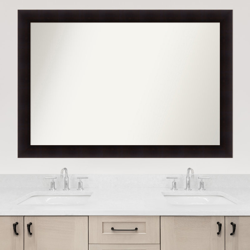 Jillissa Solid Wood Wall Mirror, Rectangle, Black, 35.75" x 51.75"