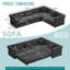 115.3 " Velvet L-Shaped Sofa Bed