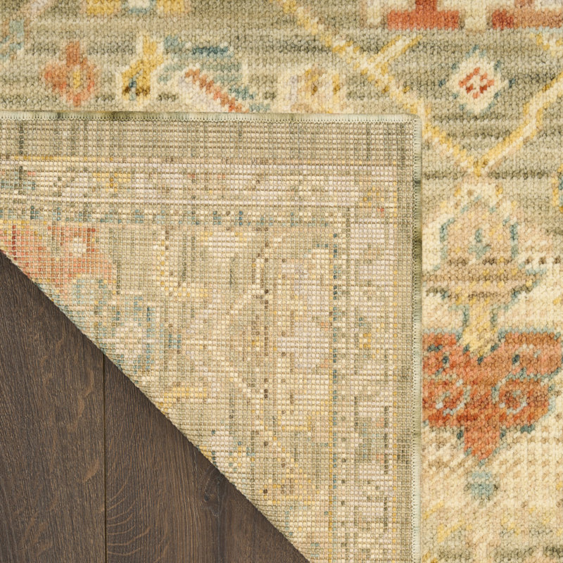Tharun 5'6" x 8'6" Sage Multicolor Vintage Indoor Rug, Rectangle 5'6" x 8'6", Sage Multicolor
