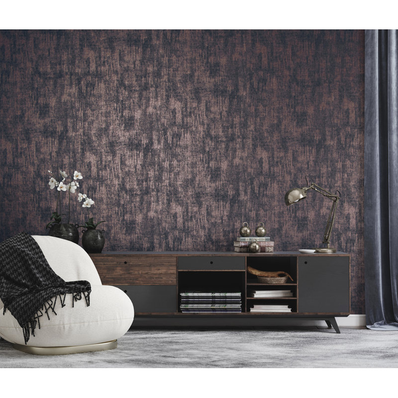 Mercury Metallic Plain Texture 10.05m x 53cm Wallpaper Roll, Ocean Blue