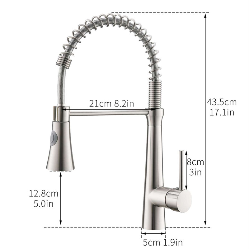 Pull Down Single Handle Kitchen Faucet, Brushed Nickel